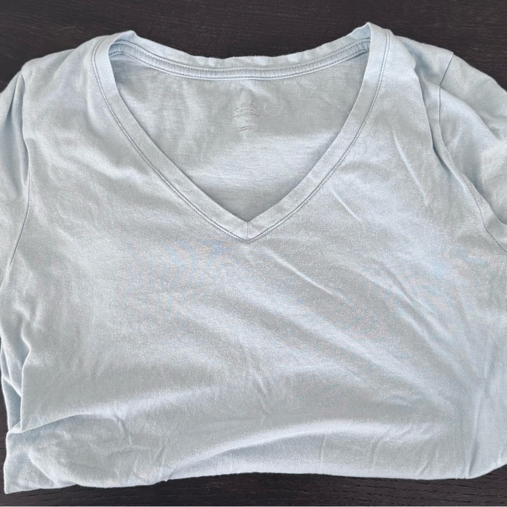 Light Blue V-Neck Women’s Maternity Tee